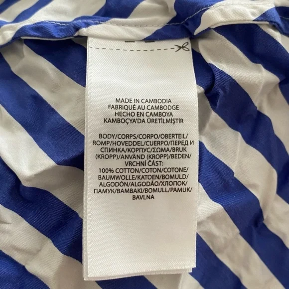Ralph Lauren Striped Ruffled Shirt Dress Wrap Sleeveless Blue White Stripe Sz 4 - Picture 7 of 14